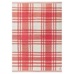 Doris Leslie Blau Alfombra sueca vintage de lana de tejido plano de Agda Österberg