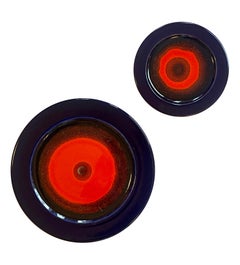 1970s Renée Neue for Hutschenreuther ''Solar'' Series, 2 Wall Plates, Fat Lava
