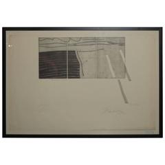 "Window View with Paths" Etching by Vera Frenkel