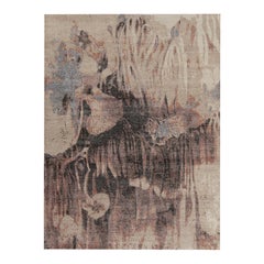 Rug & Kilim's Distressed Style Abstract Rug in Beige, Black, Purple