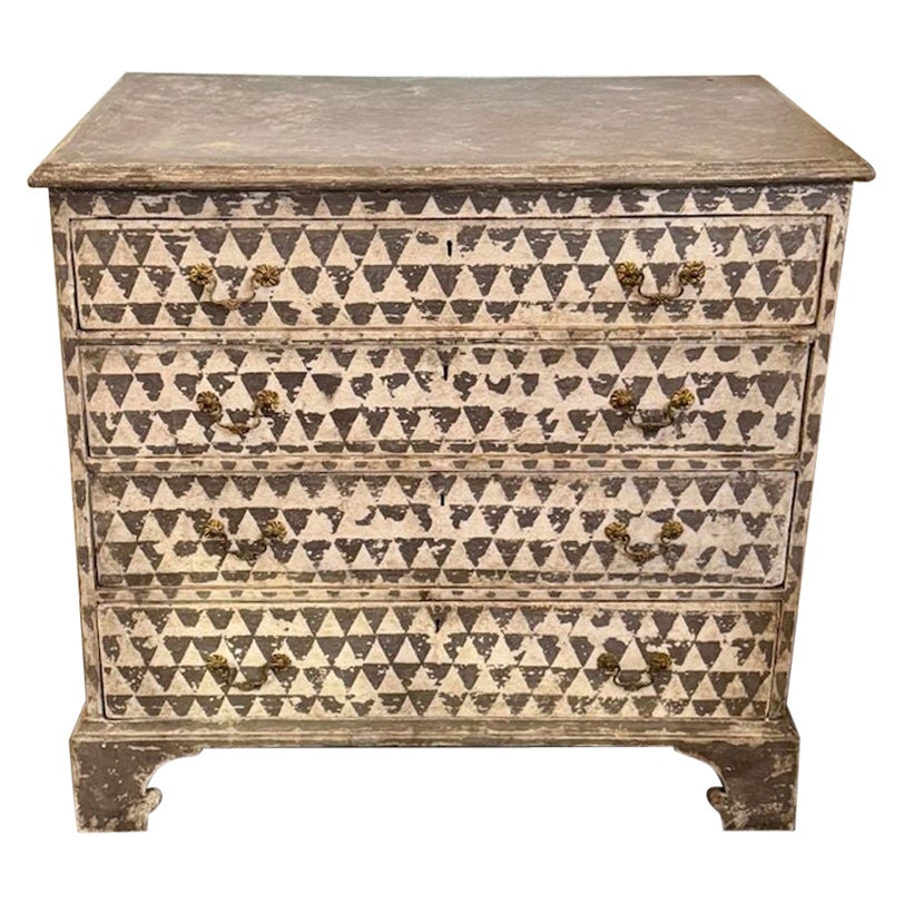 19th Century English Hand Painted Chest of Drawers