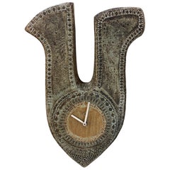 Horloge murale en céramique de Rowland, années 1950