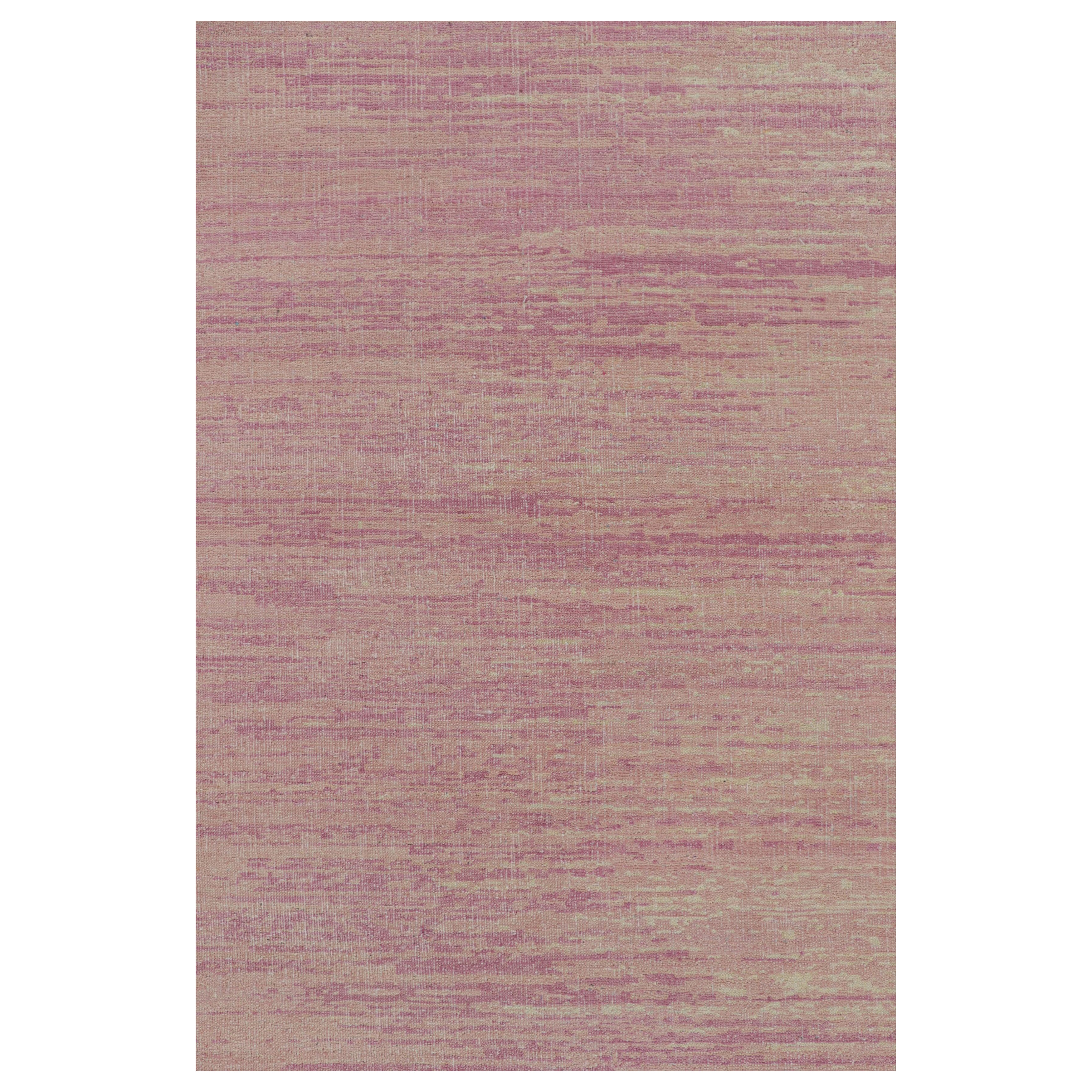 Rug & Kilim’s Textural Rug In Pink and Beige Striae