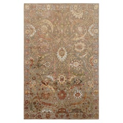 Rug & Kilim’s Persian Tabriz Style Rug in Beige-Brown with Floral Patterns
