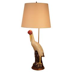 Italian Porcelain Bird Table Lamp
