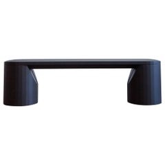 Handcrafted Blackened Oak Barrow Bench 60"L by Mary Ratcliffe Studio