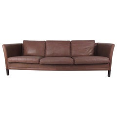 Impressive Danish Modern Leather Sofa