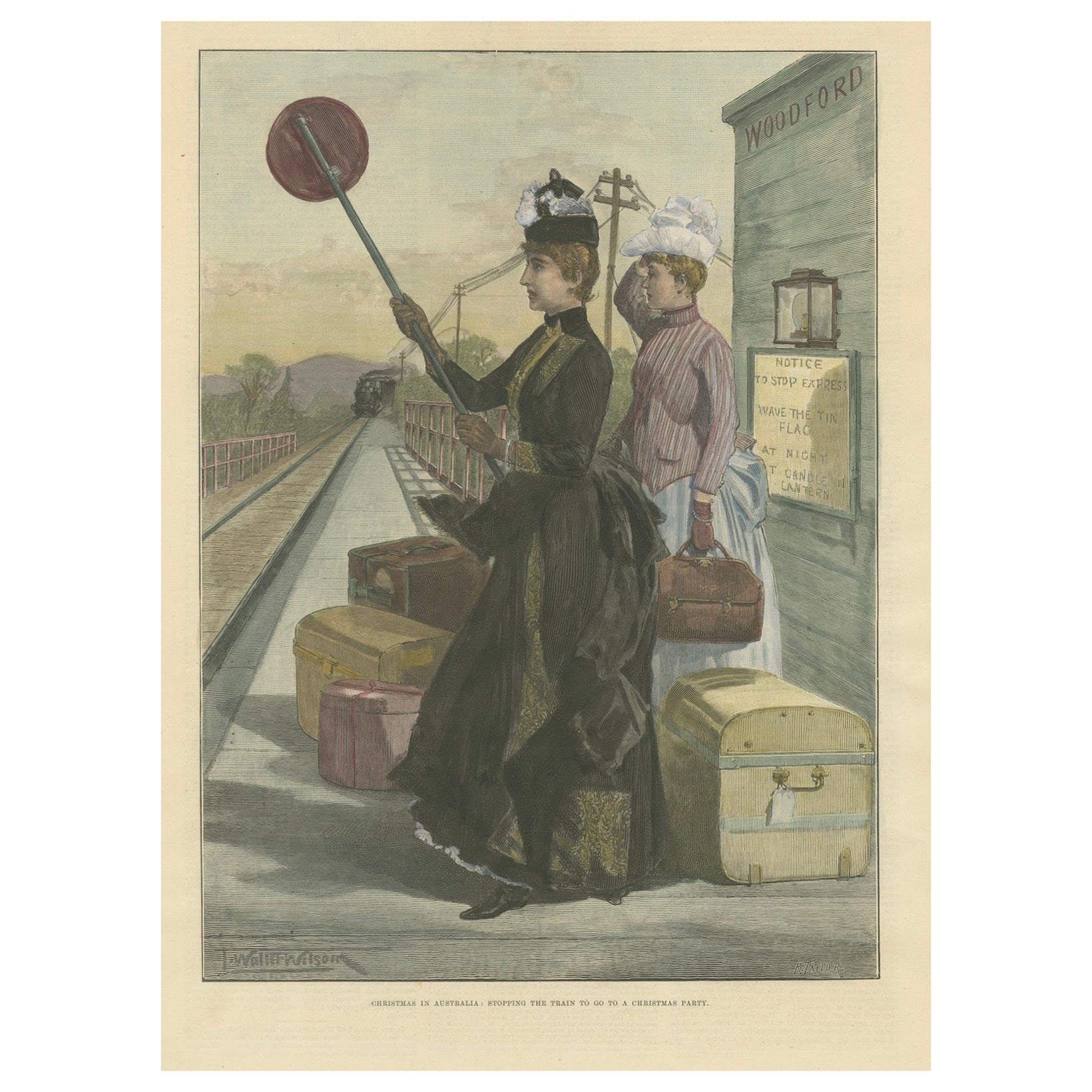 Christmas in Australia: Stopping the Train for a Christmas Party, 1889