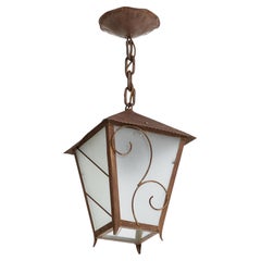 Schwedische Designer-Hängelampe, Messing, Glas, Schweden, 1930er Jahre