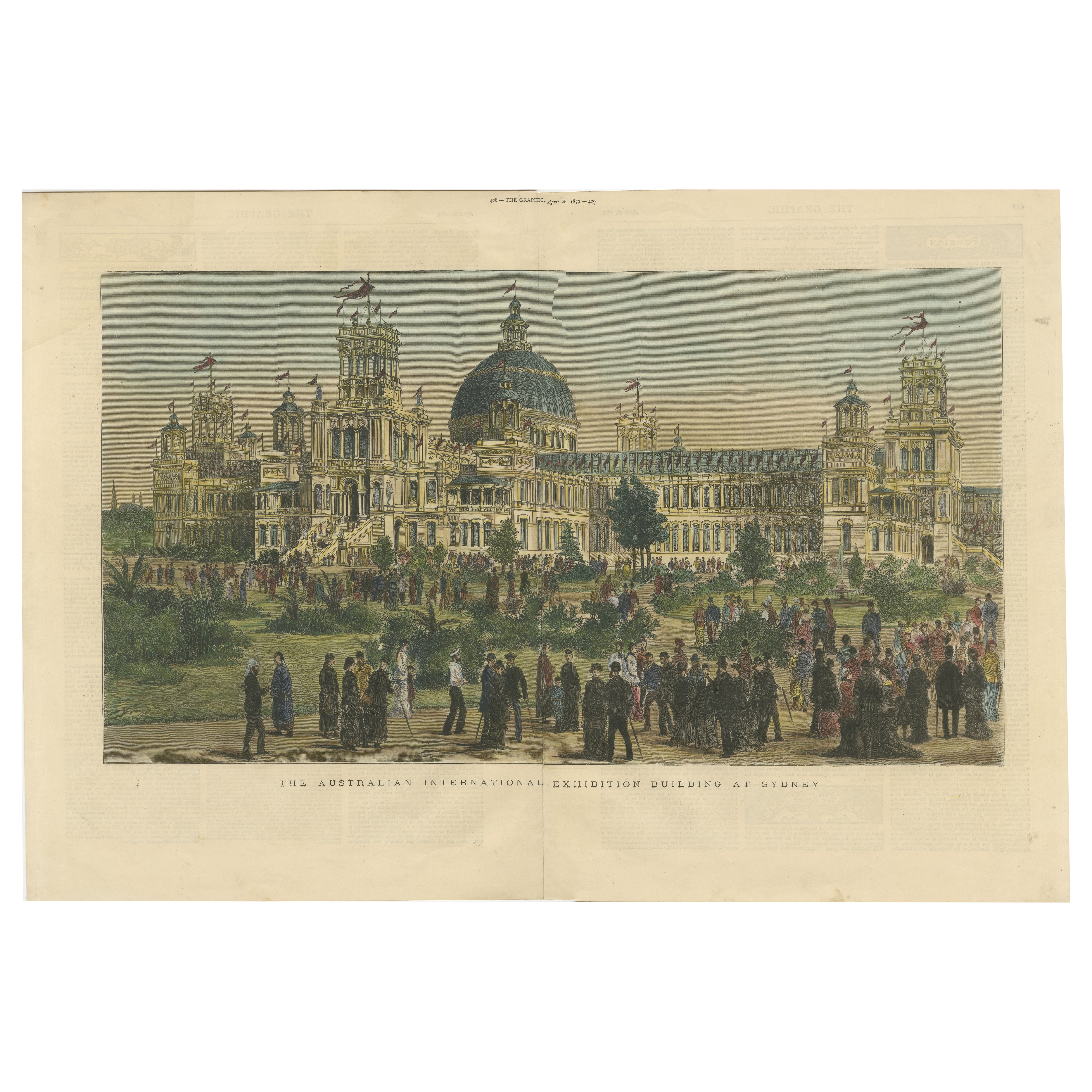 The Sydney International Exhibition Building (Garden Palace) Engraved, c. 1879