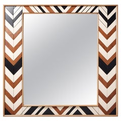 Miroir mural ZZ inspiré par le chevron, fabriqué à la main par Artisanal