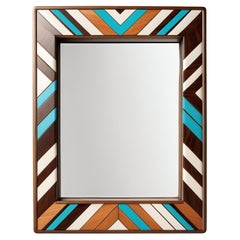 Miroir mural ZZ inspiré par le chevron, fabriqué à la main par Artisanal