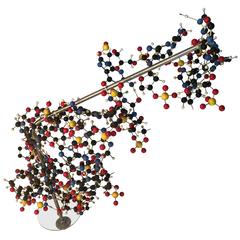 Colorful Molecular Model Wall Sculpture