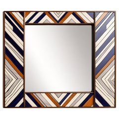 Miroir mural ZZ inspiré par le chevron, fabriqué à la main par Artisanal