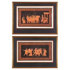 Pair of English 18th Century Sir William Hamilton Framed Greco-Roman Engravings