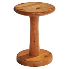 Schwedischer Designer, Hocker, Kiefernholz, Schweden, 1970er Jahre