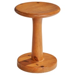 Schwedischer Designer, Hocker, Kiefernholz, Schweden, 1970er Jahre