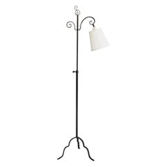Schwedische Designerin, Stehlampe, Eisen, Stoff, Schweden, 1940er Jahre