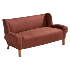 Paul Laszlo, Sofa, Mahogany, Fabric, USA, 1950s