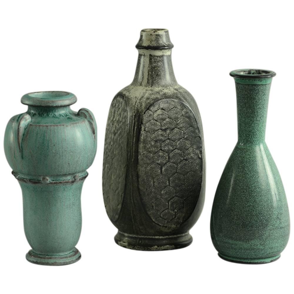 Three Vases by Svend Hammershøi for Herman Kähler Keramik For Sale
