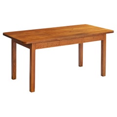 Antique Martin Nyrop, Desk, Oak, Brass, Denmark, c. 1900