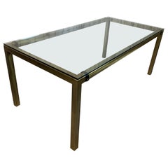 Tavolo Parsons in ottone stile Milo Baughman