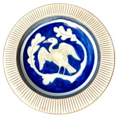 Ludvig Kyhn Blue White Bird Decorative Vide-Poche, 1950s