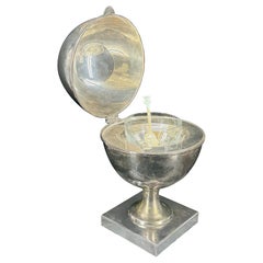 Servidor de caviar de plato de plata de Brasil de St. James con cuenco de cristal