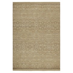 Rug & Kilim’s Modern Classics Rug in Beige-Brown and Gold  Floral Patterns