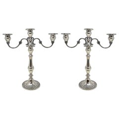 Pair Estate American Gorham Sterling Silver Convertible Candelabra, Circa 1930's