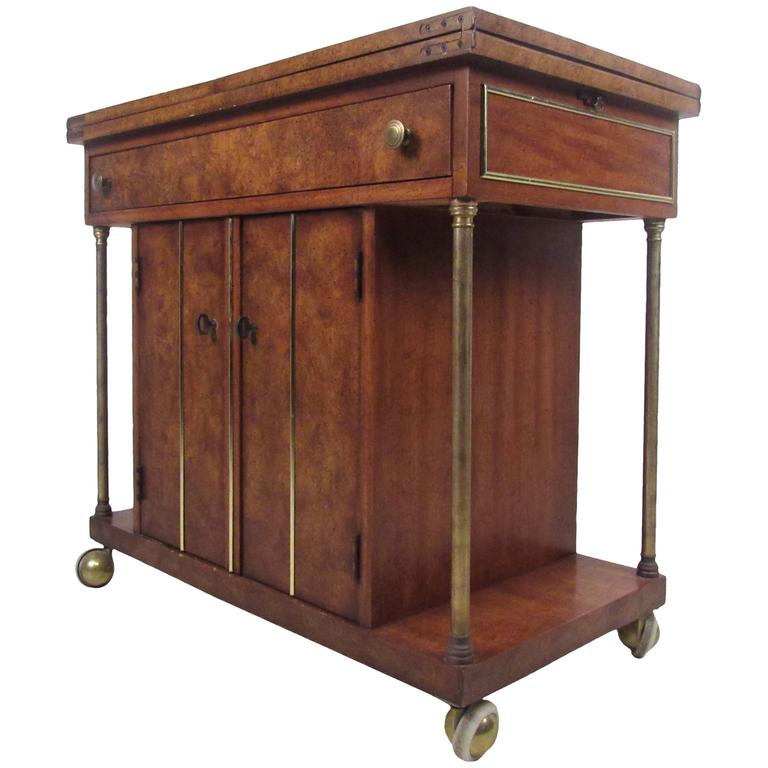Mid Century Modern Burl Wood Bar Cart By Weiman For At 1stdibs Mid Century Modern Burl Wood Bar Cart By Weiman For