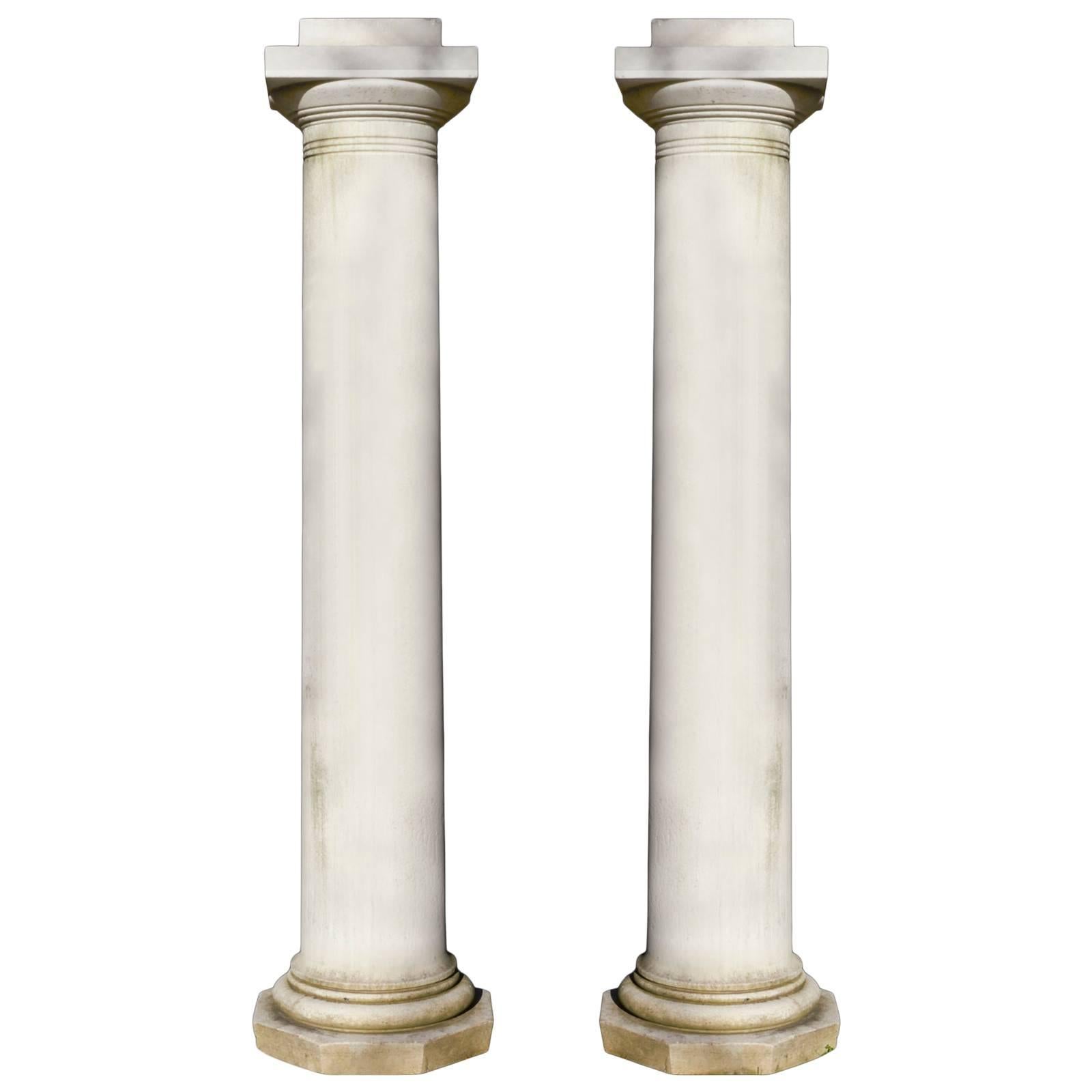 Pair of Marble Columns, Burrwood Estate For Sale