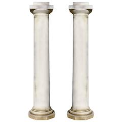 Pair of Marble Columns, Burrwood Estate