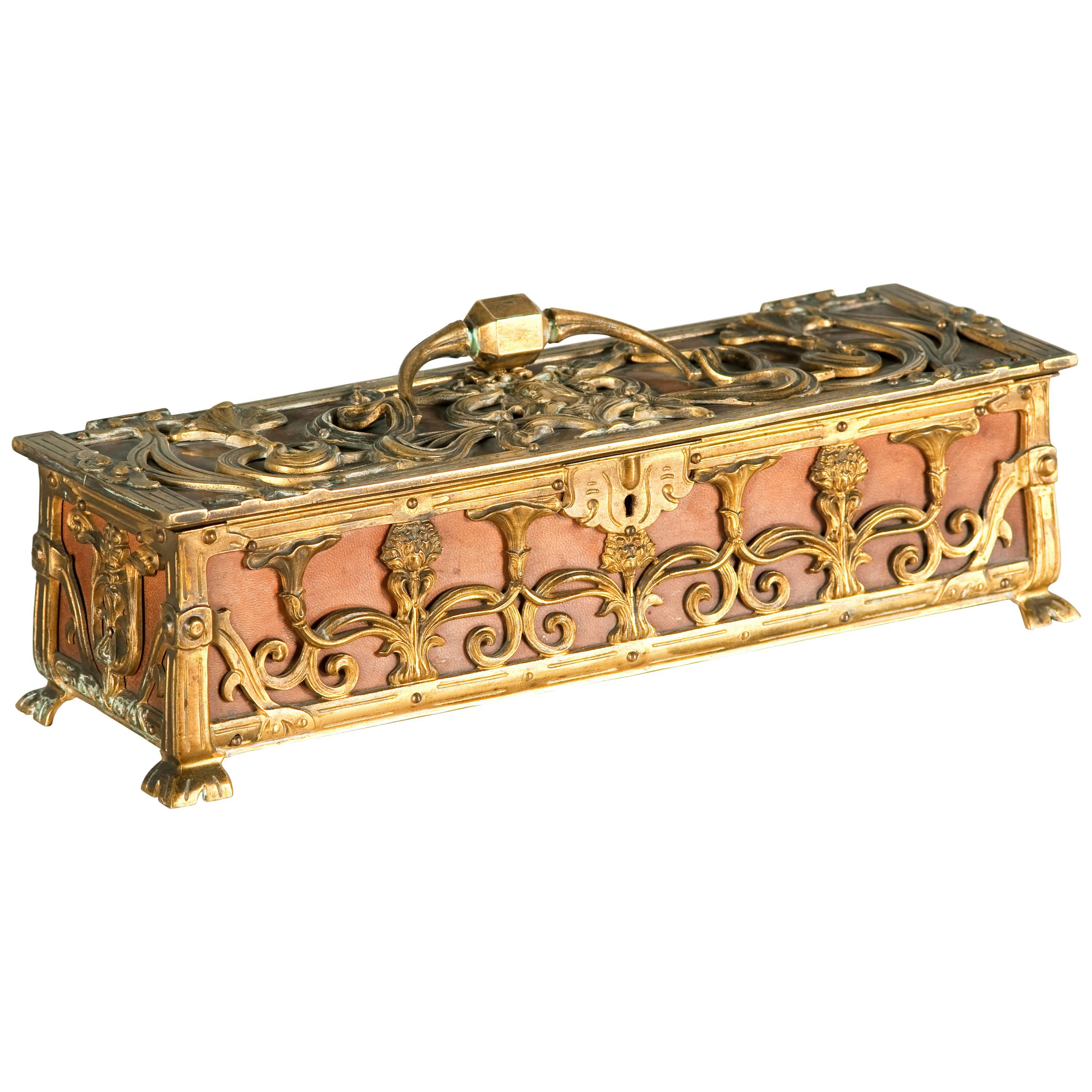 Precious Bronze and Parchment Jewelry Box