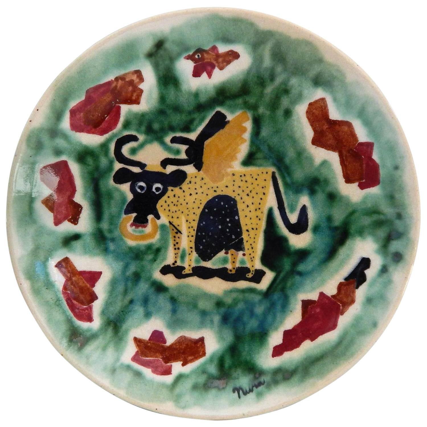 Associated American Artists Ceramic Plate by Nura Woodson Ulreich, 1940s