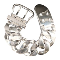 Hermes Boucle Sellier Sterling Silver Chain Link Bracelet