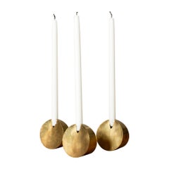 Unique Midcentury Brass Candleholders, Pierre Forssell, Skultuna, 1967