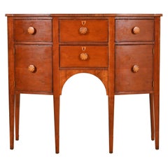 Baker Furniture Federal Inlaid Cherry Wood Sideboard Credenza