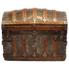 Late 19th Century Tin Embossed Steamer Trunk