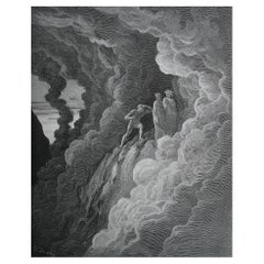 Grande stampa originale antica di Gustave Doré, "Marco Lombardo".