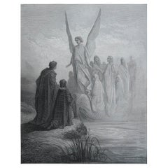 Großer antiker Originaldruck von Gustave Doré, "The Boat of Souls"
