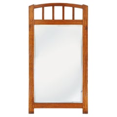 Specchio Art Déco in legno massiccio con specchio a taglio sfaccettato, anni '30