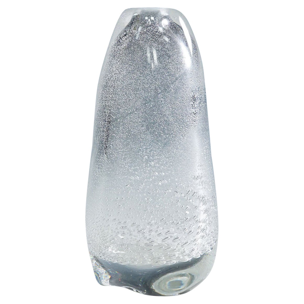 Vaso in vetro artistico con bolle di sodio Tapio Wirkkala per Iittala 1940