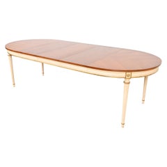 Kindel Furniture French Regency Louis XVI Cherry Wood Parcel Painted Table