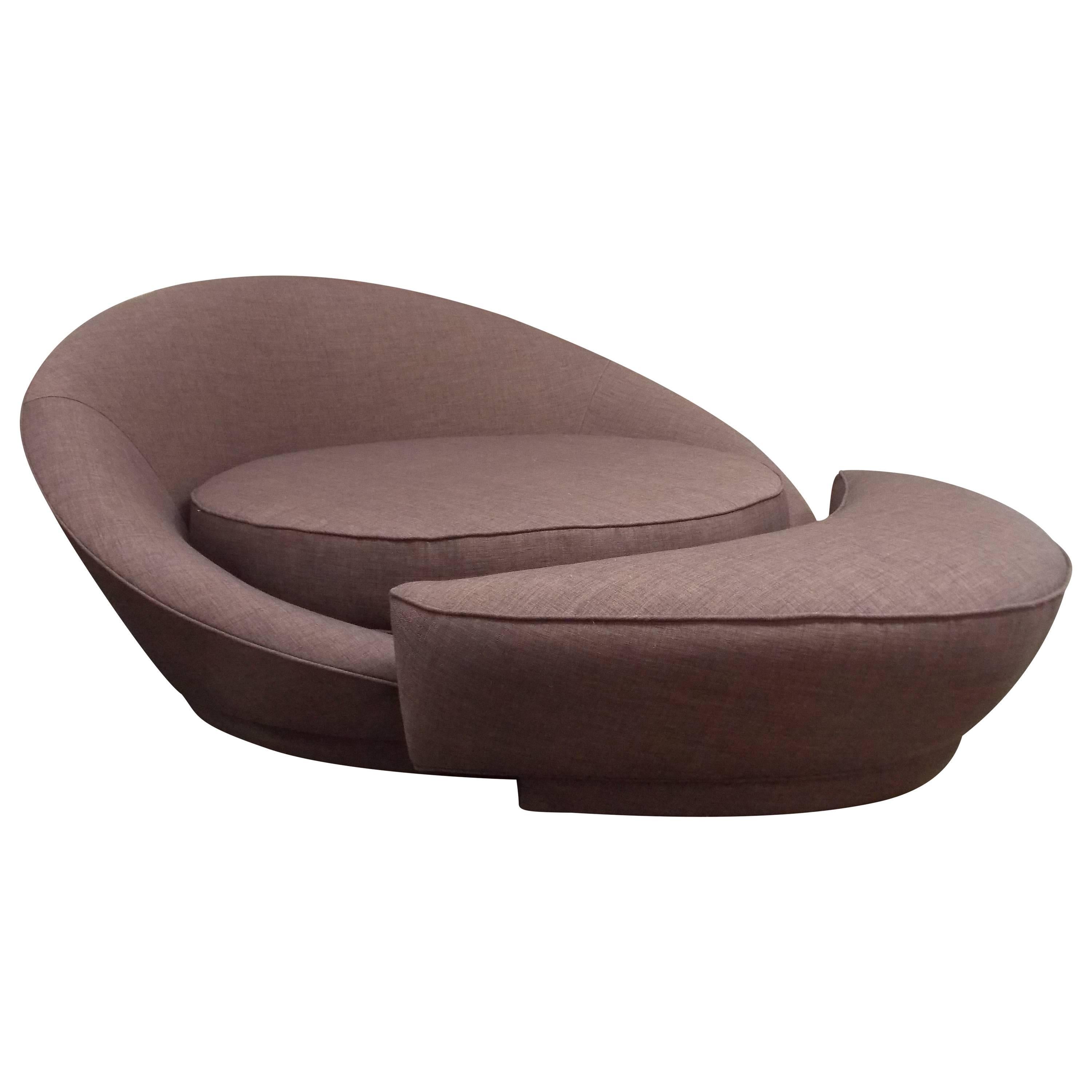 Milo Baughman Round Loveseat or Lounge Chair with Ottoman