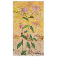 Göta Fogler, artista svedese quotata in borsa. Olio su tela. Natura morta con fiori