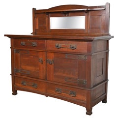 Antique Stickley Brothers Style Mission Oak Arts & Crafts Sideboard or Bar Cabinet