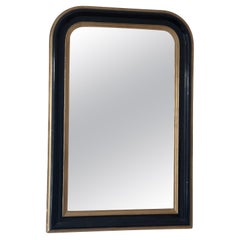 Antique Louis Philippe Mirror In Black and Gold France Late 19th Century