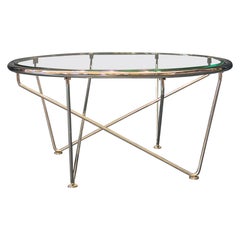 Table basse chrome et verre