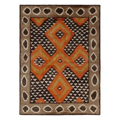 Rug & Kilim Tapis de style sud-ouest à motifs géométriques orange et Brown
